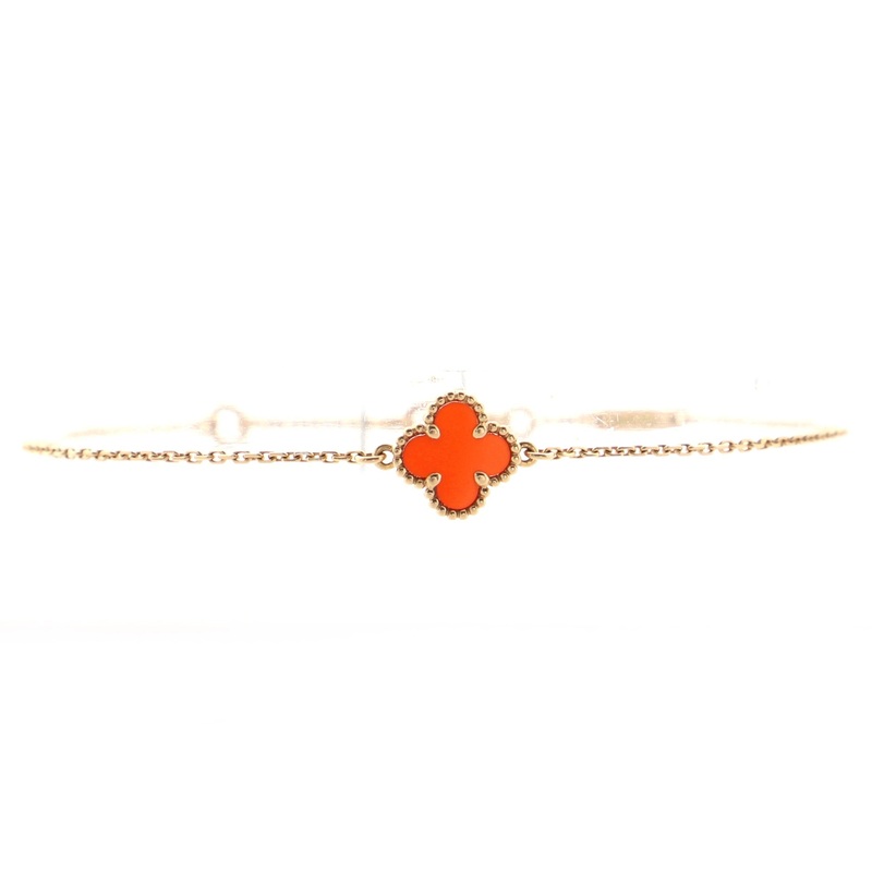 Sweet Alhambra Bracelet 18K Rose Gold and Carnelian S744816652806