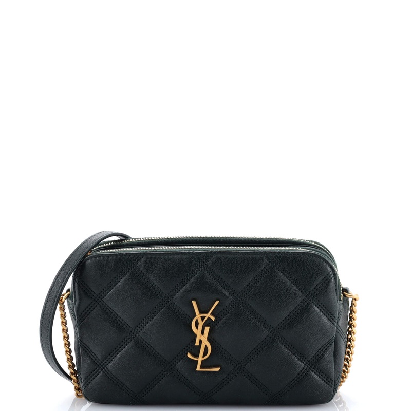 Becky Double Zip Crossbody Bag Quilted Leather Mini S744816647892