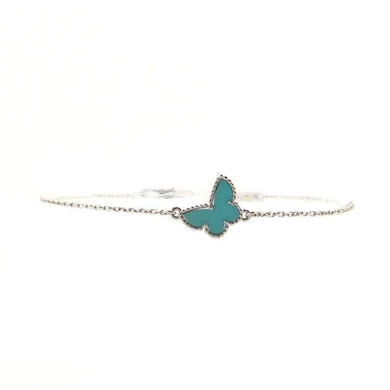 Sweet Alhambra Butterfly Bracelet 18K White Gold and Turquoise S744816650885