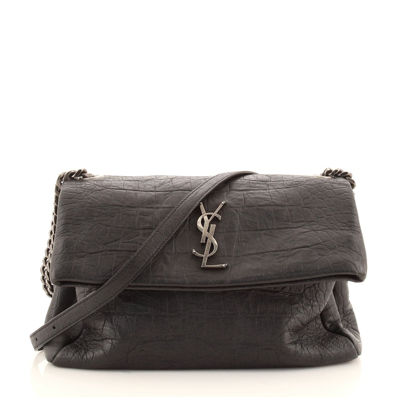 West Hollywood Shoulder Bag Crocodile Embossed Leather Medium S744816649302