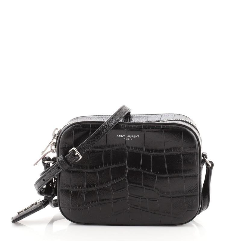 Camera Bag Crocodile Embossed Leather Small S744816643549