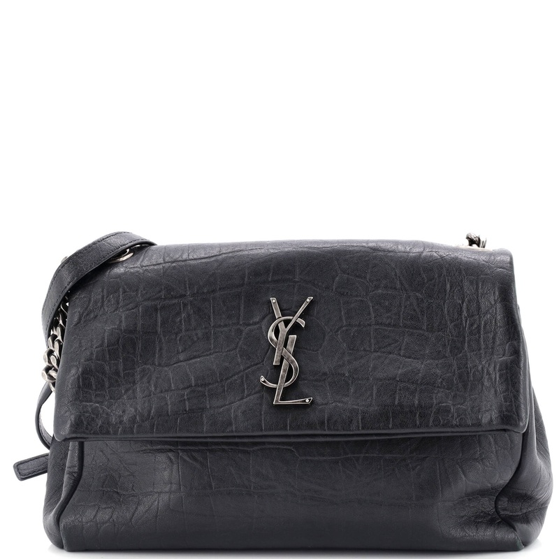 West Hollywood Shoulder Bag Crocodile Embossed Leather Medium S744816642504