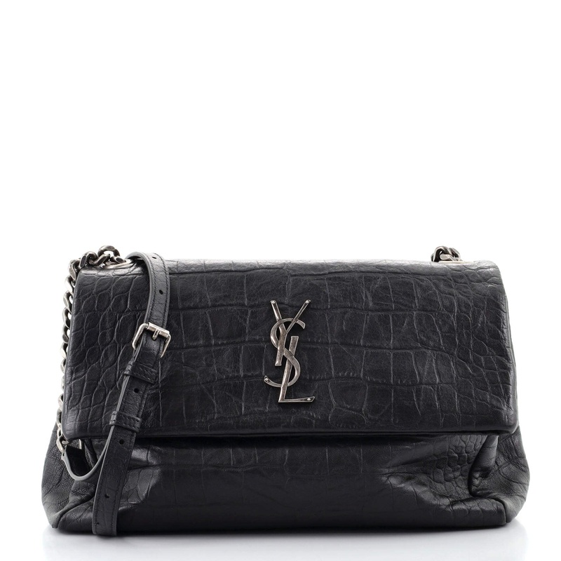 West Hollywood Shoulder Bag Crocodile Embossed Leather Medium S744816644628