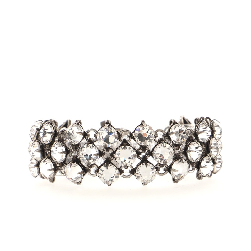 Linked Toggle Bracelet Metal with Crystals S744816633014