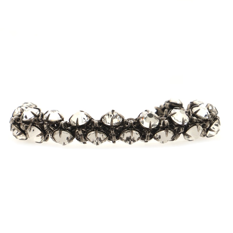 Linked Toggle Bracelet Metal with Crystals S744816633809