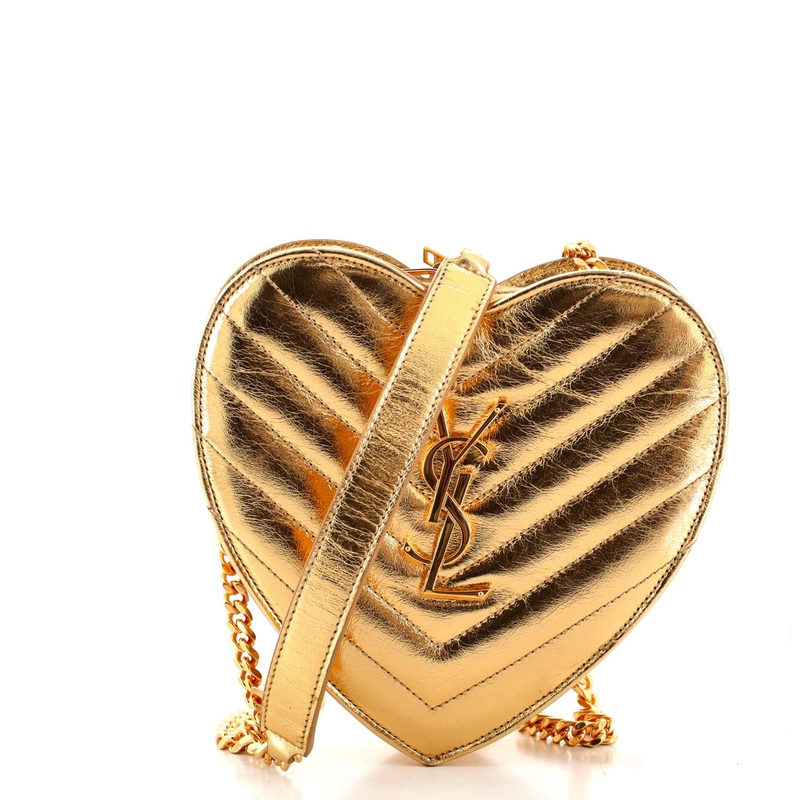 Love Heart Chain Bag Matelasse Chevron Leather Small S744816635809