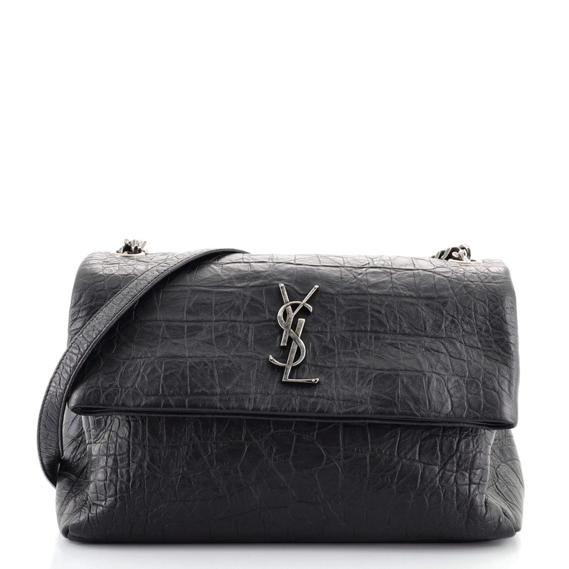 West Hollywood Shoulder Bag Crocodile Embossed Leather Medium S744816633551