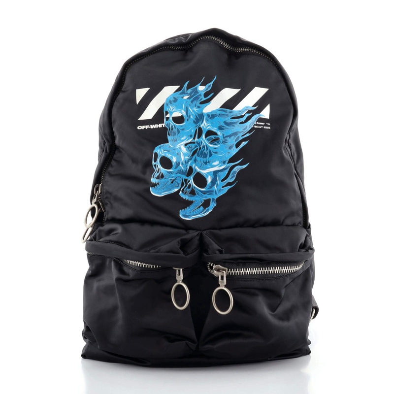Zip Around Backpack Printed Nylon Large S744816636088