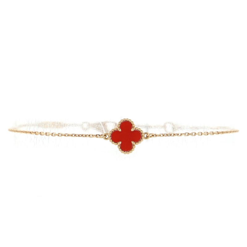 Sweet Alhambra Bracelet 18K Rose Gold and Carnelian S744816624444