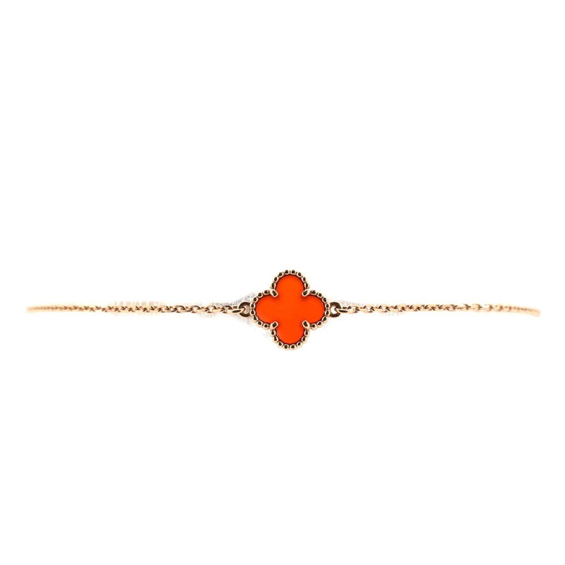 Sweet Alhambra Bracelet 18K Rose Gold and Carnelian S744816629549