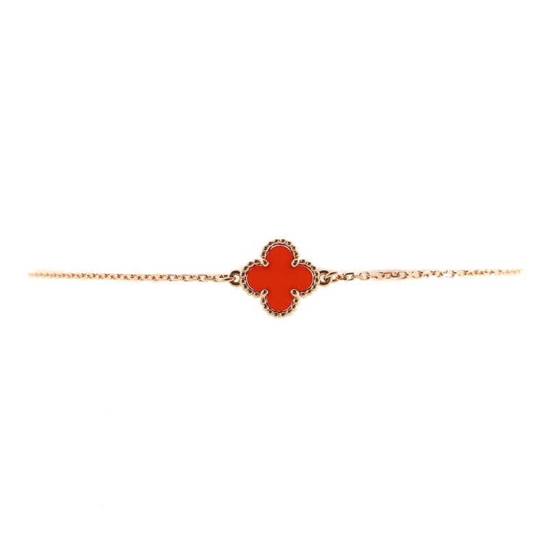 Sweet Alhambra Bracelet 18K Rose Gold and Carnelian S744816630448
