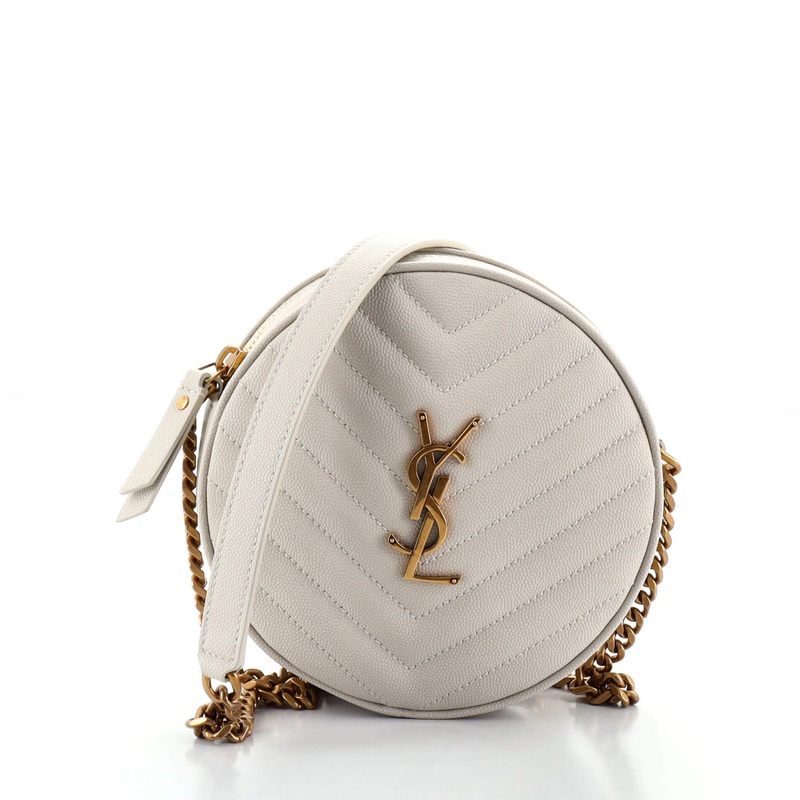 Vinyle Round Camera Bag Matelasse Chevron Leather S744816627744