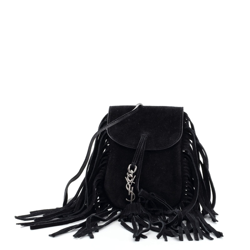 Anita Flat Fringe Crossbody Bag Suede Mini S744816622416