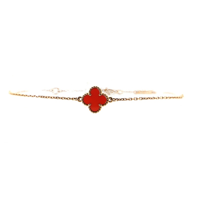 Sweet Alhambra Bracelet 18K Rose Gold and Carnelian S744816622566