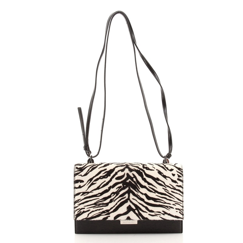 Babylone Crossbody Bag Leather and Calf Hair Small