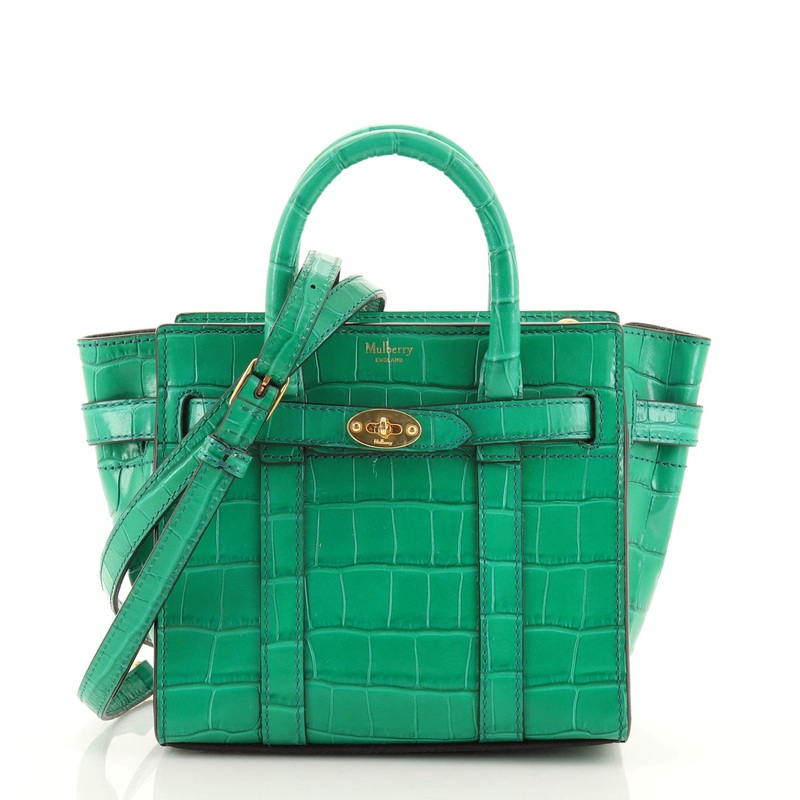 Bayswater Zipped Tote Crocodile Embossed Leather Micro