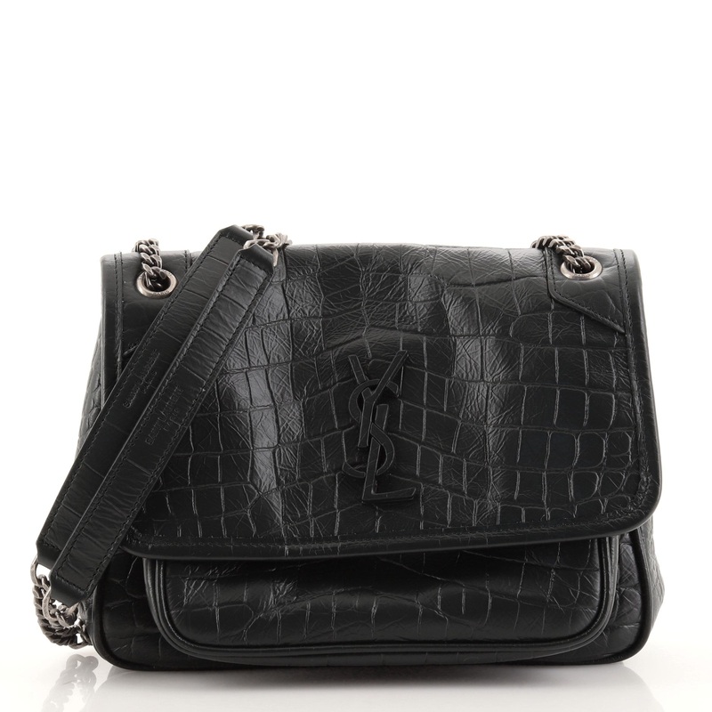 Niki Chain Flap Bag Crocodile Embossed Leather Baby S744816608266