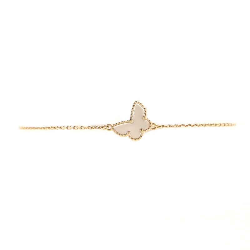 Sweet Alhambra Butterfly Bracelet 18K Yellow Gold and Mother of Pearl S744816613966