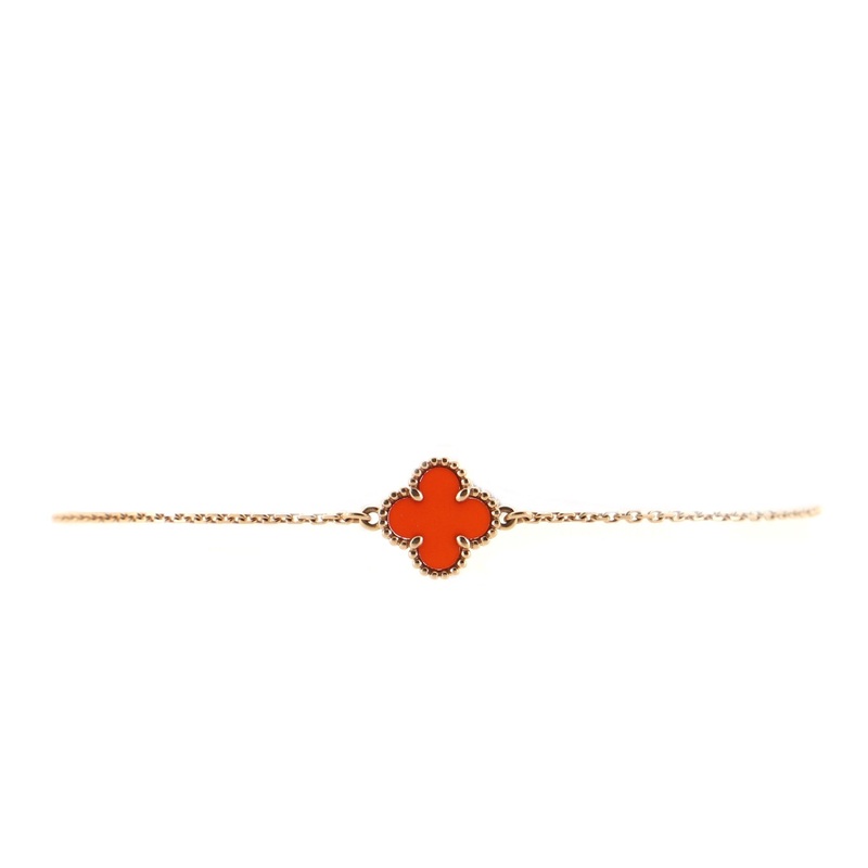 Sweet Alhambra Bracelet 18K Rose Gold and Carnelian S744816599101