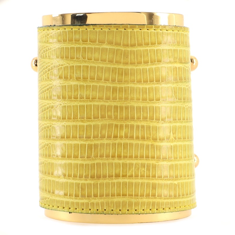 Cuff Bracelet Metal and Lizard