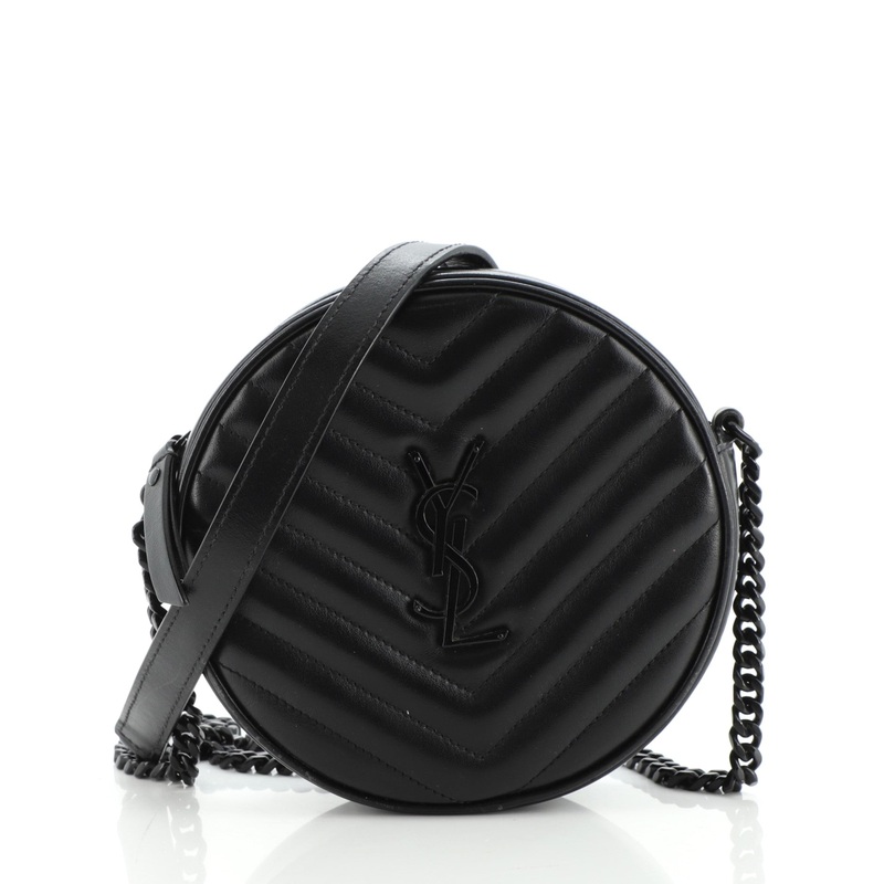 Vinyle Round Camera Bag Matelasse Chevron Leather S744816592981