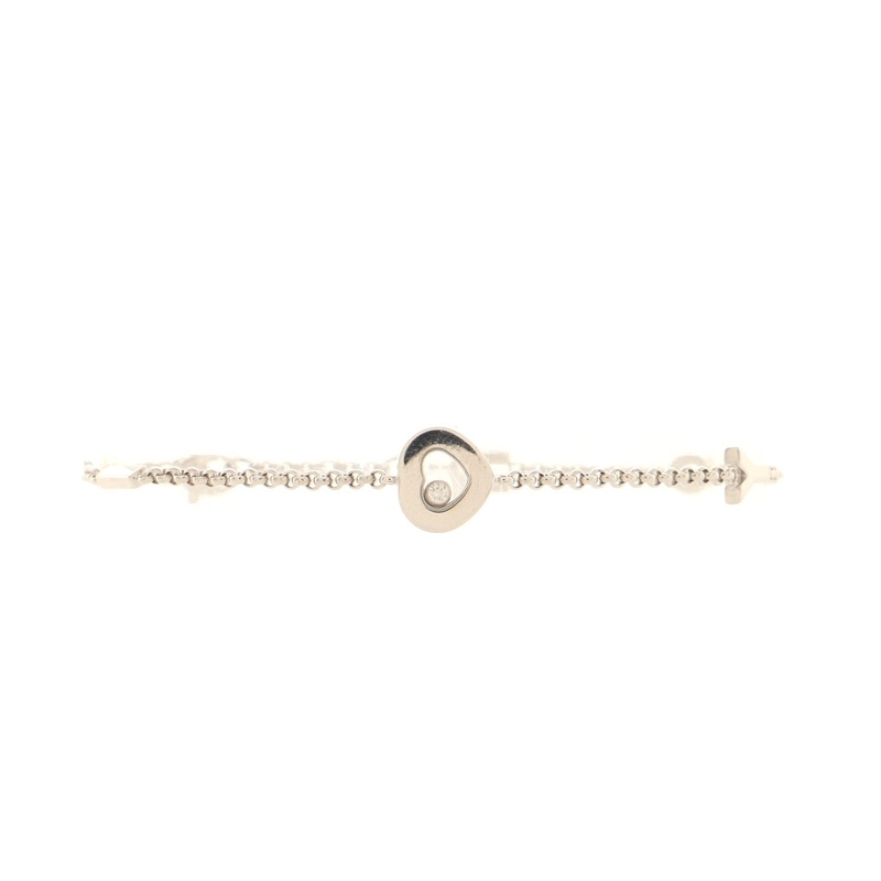 I Love You’ Bracelet 18K White Gold with Floating Diamond
