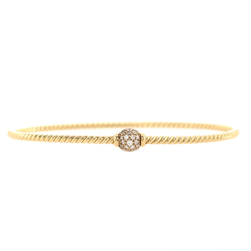 Petite Solari Center Station Bracelet 18K Yellow Gold with Diamonds S744816587824