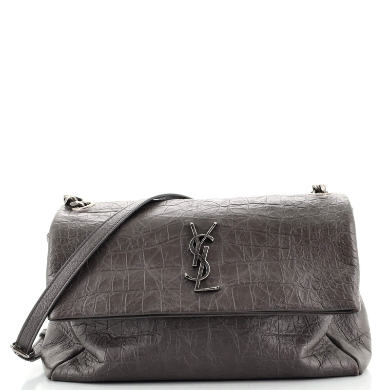 West Hollywood Shoulder Bag Crocodile Embossed Leather Medium S744816582949
