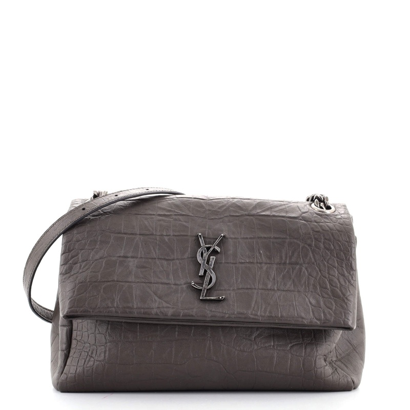 West Hollywood Shoulder Bag Crocodile Embossed Leather Medium S744816584669