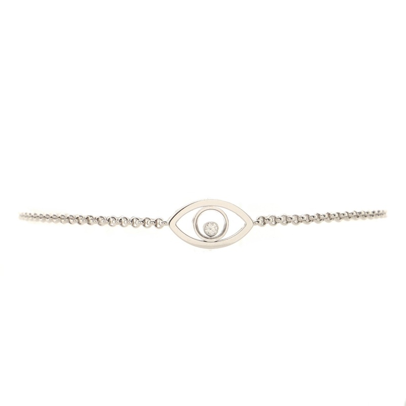 Happy Diamonds Good Luck Charms Eye Bracelet 18K White Gold with Diamond