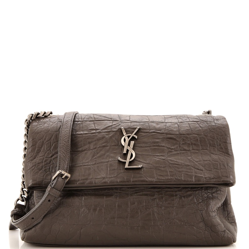 West Hollywood Shoulder Bag Crocodile Embossed Leather Medium S744816578382
