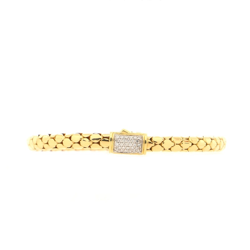 Dot Bracelet 18K Yellow Gold with Pave Diamonds 4.5mm
