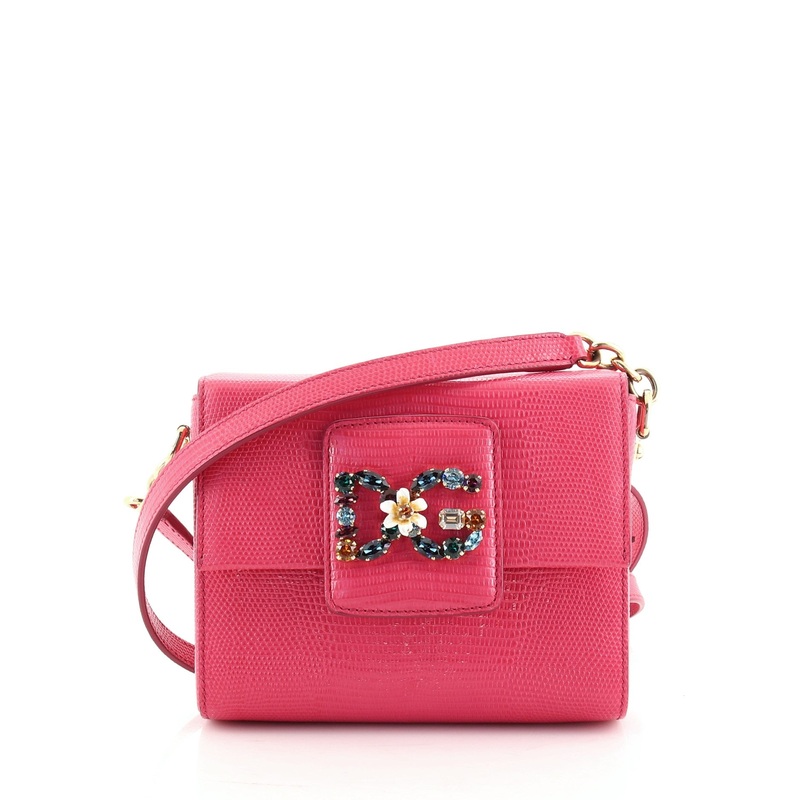 Millennials Shoulder Bag Embellished Lizard Embossed Leather Mini S744816571093