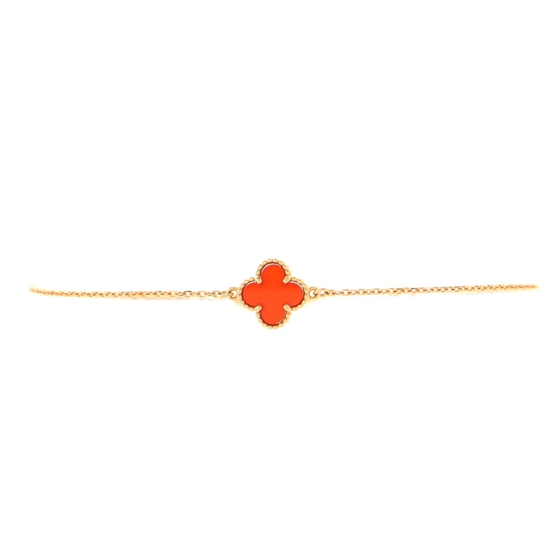 Sweet Alhambra Bracelet 18K Rose Gold and Carnelian S744816569862