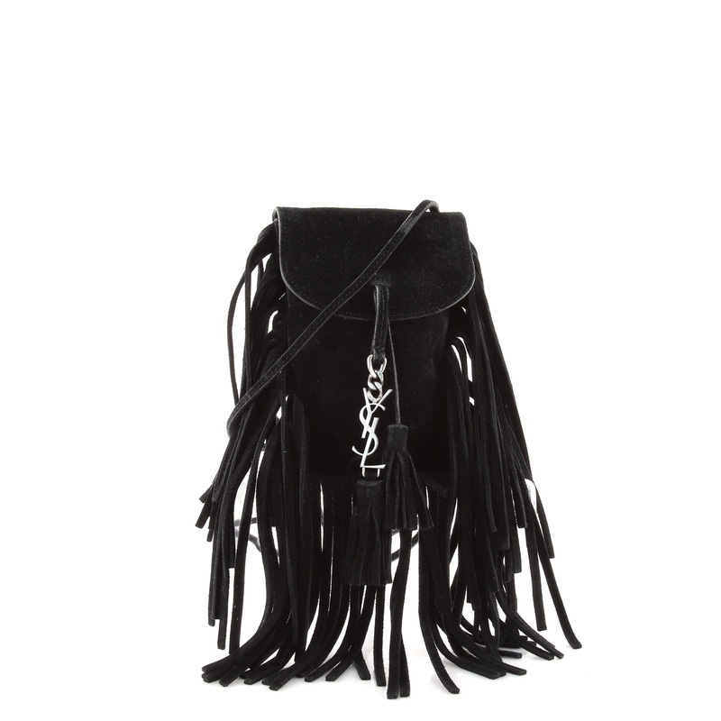 Anita Flat Fringe Crossbody Bag Suede Mini S744816565428