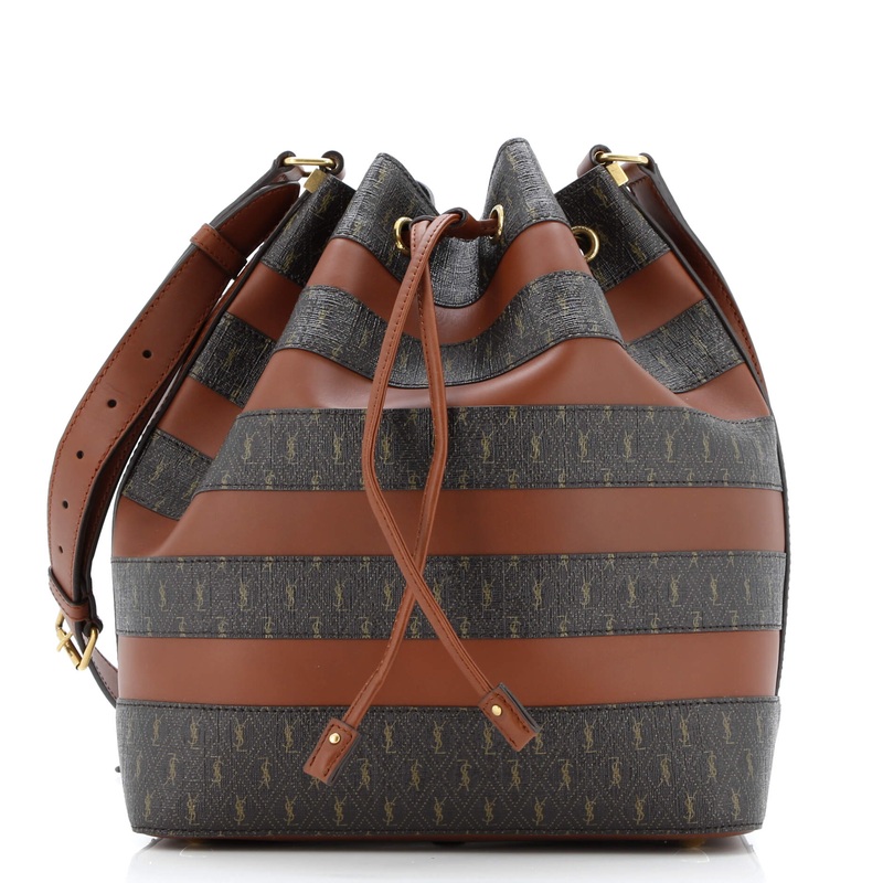 Le Monogramme Striped Bucket Bag Monogram All Over Coated Canvas and Leather S744816559006