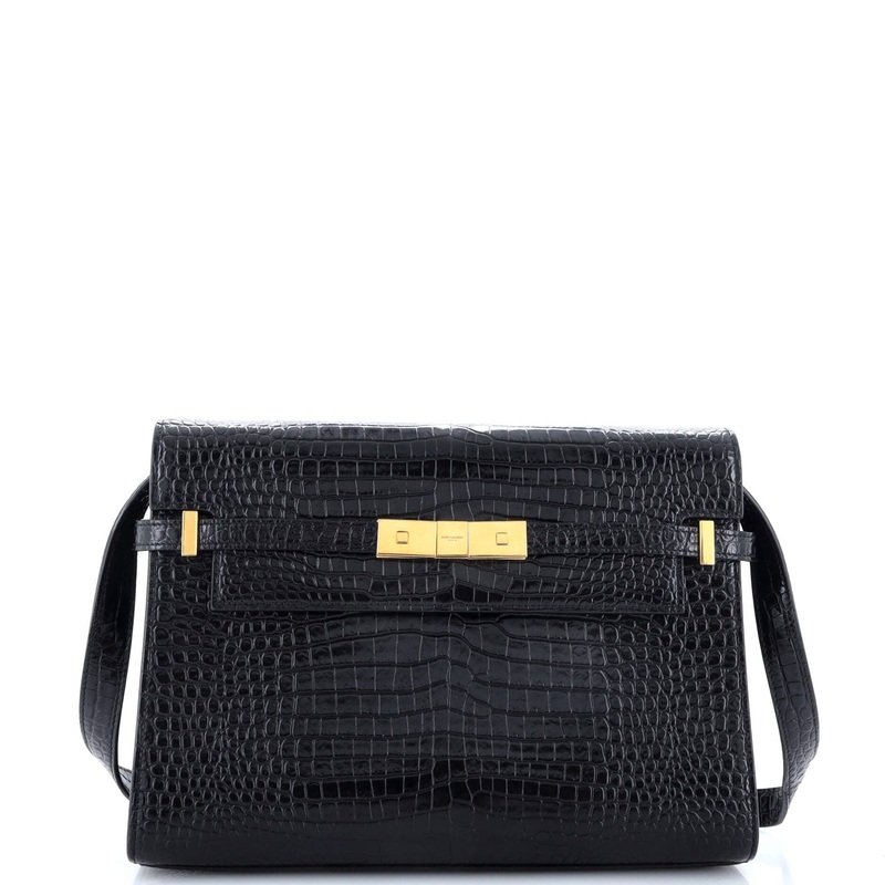 Manhattan Shoulder Bag Crocodile Embossed Leather Medium S744816559167