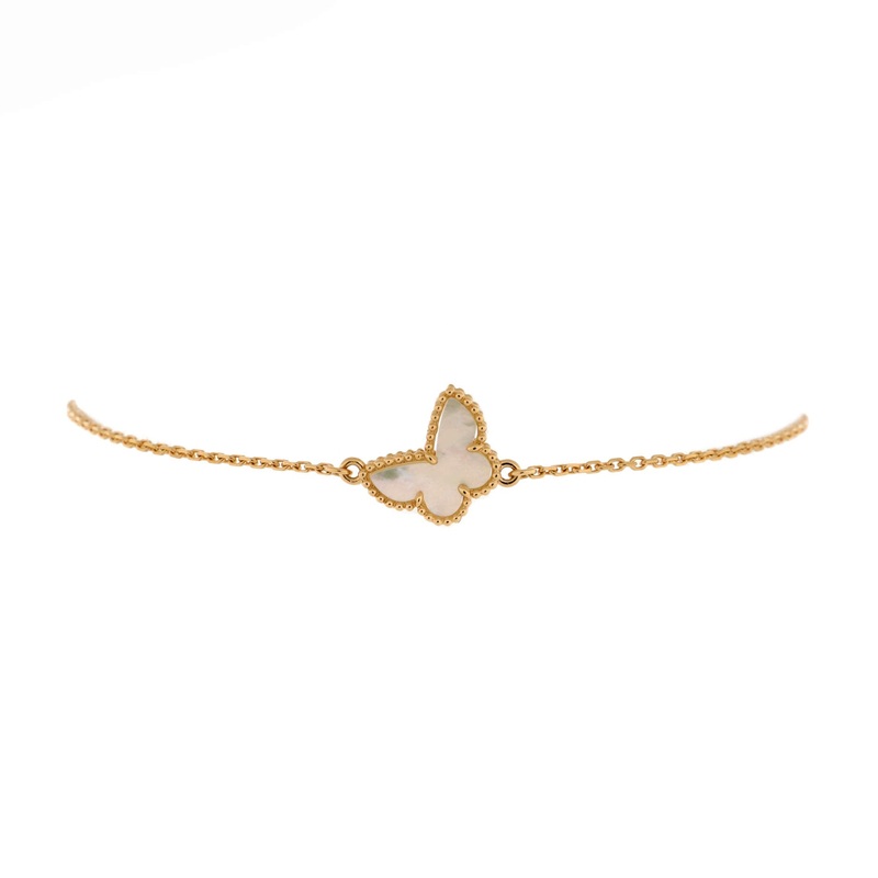 Sweet Alhambra Butterfly Bracelet 18K Yellow Gold and Mother of Pearl S744816559067