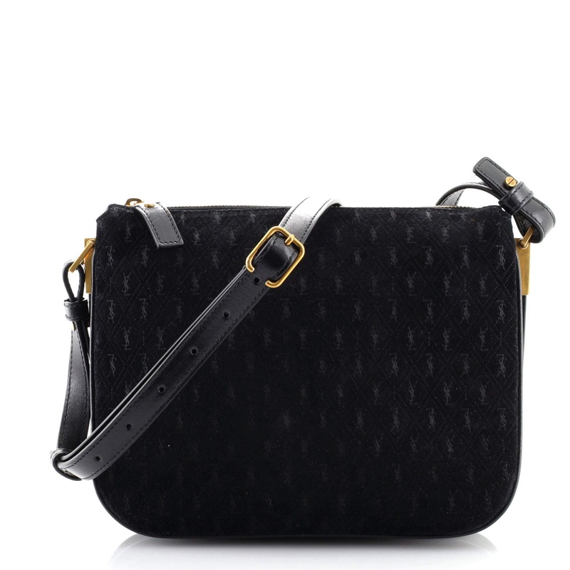 Zip Crossbody Bag Monogram All Over Suede Small S744816561308